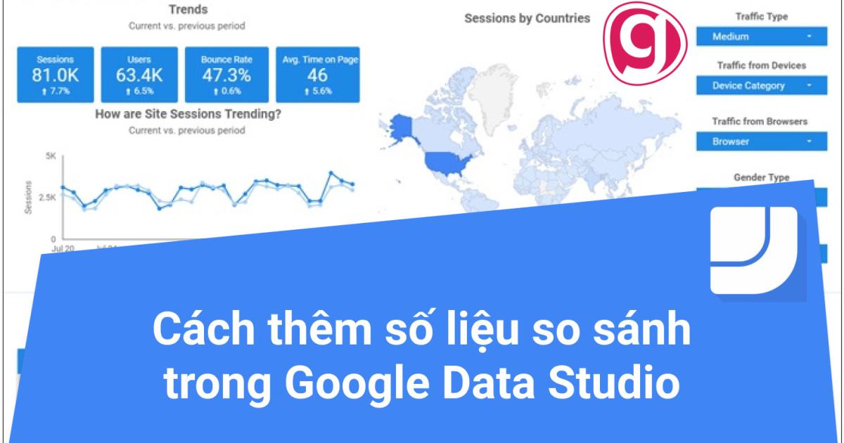 Cách thêm số liệu so sánh vào Google Data Studio